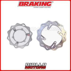 BRAKE DISC KIT BRAKING SUZUKI RM 85 2006 - FRONT + REAR [FIXED WAVE - Picture 1 of 5
