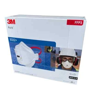 20x 3M Aura 9332+ FFP3 mit Ventil Feinstaubmaske Atemschutzmaske (MHD 07/2025) - Bild 1 von 3