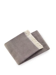 Soft Taupe Links Pattern Throw Blanket - Picture 1 of 6