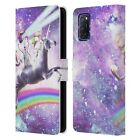 OFFICIAL RANDOM GALAXY SPACE UNICORN RIDE LEATHER BOOK CASE FOR OPPO PHONES