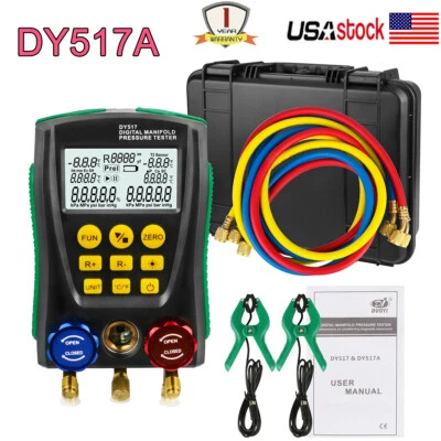 DUOYI 517A Refrigerant Digital Manifold Gauge HVAC Vacuum Temp. Pressure Tester - Image 1 of 4