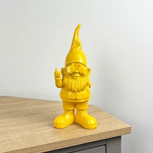Ornament for Living Room Middle Finger Rude Naughty YELLOW Gnome Gonk Garden - Picture 1 of 7