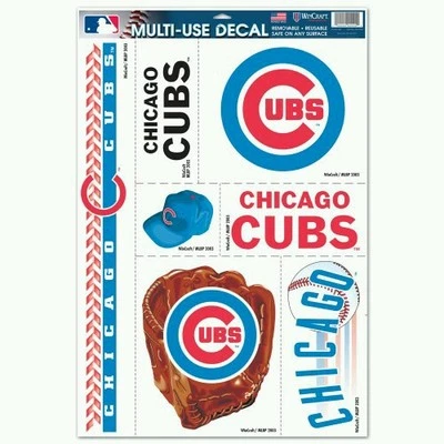 CHICAGO CUBS 7 PIEZAS CALCOMANÍAS MULTIUSOS 11"X17" HOJA PARA VENTANAS MLB LICENCIA Foto 1 de 2