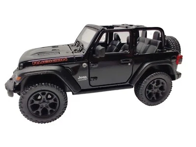 KINSMART 1:34 scale 2018 Jeep Wrangler (open top) diecast model toy car (black) - Image 1 of 4