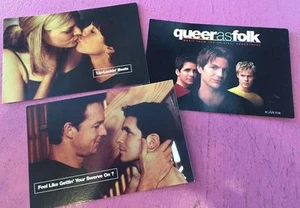 3 official promo postcards  Queer As Folk 4x6 - gay LGTB  Hal Sparks Gale Harold - Picture 1 of 2