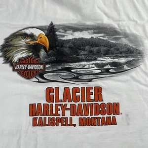 Camiseta Harley Davidson Glacier Eagle Montana bolsillo delantero 2XL Y2K - Imagen 1 de 20
