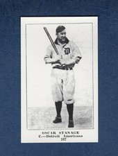 #167 OSCAR STANAGE, Tigers ~ 1917 Collins-McCarthy Candy REPRINT E135 card