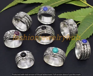 New Sale ! Amethyst & Mix Gemstone Ring 5Pcs Wholesale Lot 925 Silver Plated - Picture 1 of 1