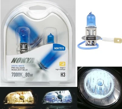 Nokya 7000K White H3 Nok7215 80W Fog Light Two Bulbs Replacement Lamp High Watt - Image 1 of 4