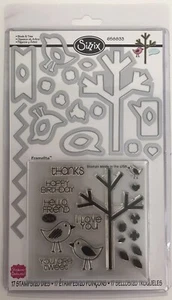 Sizzix Framelits Birds & Tree 20pc w/Stamps #658833 by Stephanie Barnard - Picture 1 of 2