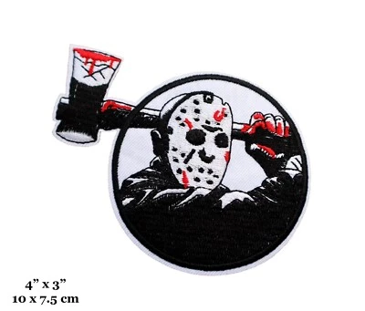 Jason Voorhees Bloody Axe Friday The 13th Horror Movie Embroidered Iron On Patch