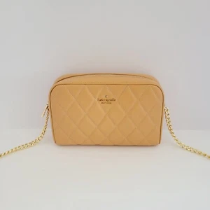 Borsa a tracolla Kate Spade KG425 Carey liscia trapuntata mini fotocamera tiramisù - Foto 1 di 7