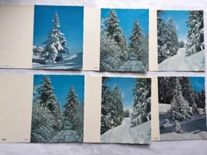 6 echt alte Grußkarten / Klappkarten - Winterlandschaft - Krüger-Karten - 60er - Bild 1 von 1