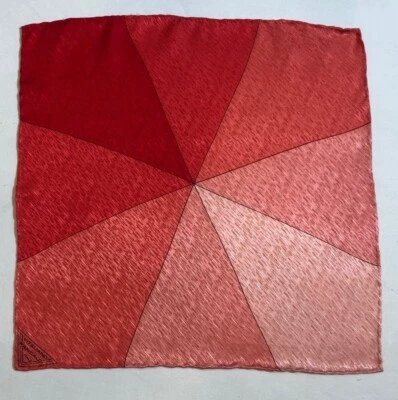 Vintage Vitaliano Pancaldi Silk Pocket Square Color Wheel Reds Italy 12" x 12"  - Image 1 of 4
