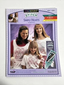 VINTAGE 1993 Colorpoint Paint Stitching Simply Hearts, 8 Transfers - Picture 1 of 12