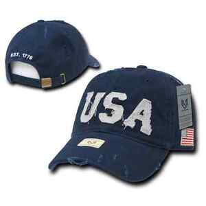 Rapid Dominance Patriotic USA Flag 1776 America Distressed Baseball Dad Cap Hats