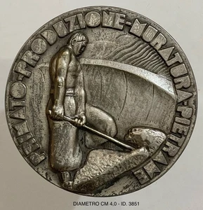 PRIMATO PRODUZIONE MURATURA PIETRAME MEDAGLIA DI AGARO PIEMONTE A.XV° 1937 - Picture 1 of 6