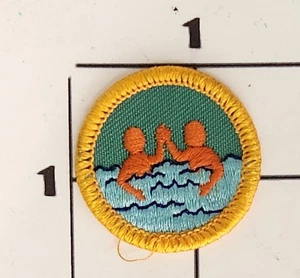 Swimming Merit Patch Girl Scouts USA Vintage Uniform Iron On Costume - Picture 1 of 1