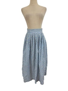 Vtg 90s Saks Fifth Avenue REAL Clothes Skirt Sz 12 Blue Cotton Floral Prairie - Picture 1 of 8