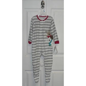 Koala Baby Long Sleeve Striped Fleece Reindeer & Bear Footed Jumper24M $20 - Picture 1 of 4