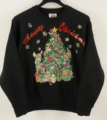 Sudadera Navidad Vintage Años 90 Y2K Para Mujer 22W Peso Pesado Polar Animales Árbol Foto 1 de 4