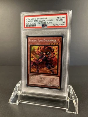 Yugioh Fighting Flame Swordsman MZMI - EN001 Collectors Rare 1st Edition PSA 10 - Image 1 of 2