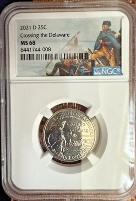 2021 D Crossing the Delaware Washington Quarter 25c NGC MS 68 - Image 1 of 4