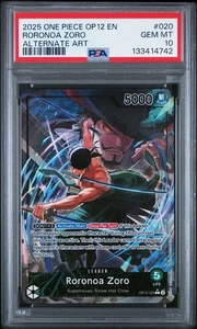 2025 ONE PIECE OP12-020 EREDITÀ DEL MAESTRO RORONOA ZORO ALT ART LEADER PSA 10 - Foto 1 di 2