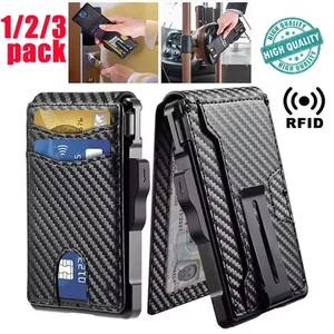 Schmale aufklappbare intelligente Geldbörse mit RFID-Schutz und Geldklammer für Männer, minimalistische Brieftaschen - Bild 1 von 14