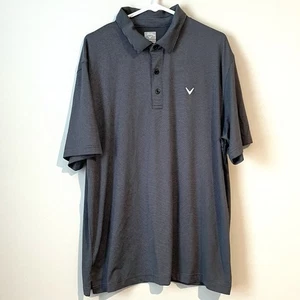 Callaway Mens Size XL Opti-Dri Stripe Print Golf Polo Shirt Black White - Picture 1 of 5