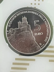 Silber Gedenkmünze San Marino 5 Euro 2022 BERGTAG Fdc Unc - Bild 1 von 2
