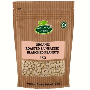 Organic Roasted Unsalted Blanched Peanuts 1kg by Hatton Hill - Picture 1 of 2