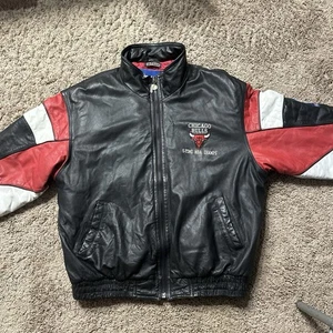 Vintage 90s Pro Player Wilsons Bulls REAL Leather Bomber Jacket NBA XL - Bild 1 von 23