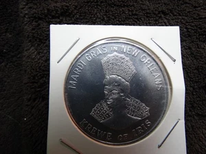 1968 KREWE OF IRIS NEW ORLEANS MARDI GRAS ORIGINAL ALUMINIUM DOUBLOON RARE - Bild 1 von 2