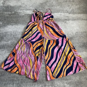 Anthropologie Maeve Jumpsuit Womens 6 Finley Wide Leg Colorful Fun Striped - Picture 1 of 8