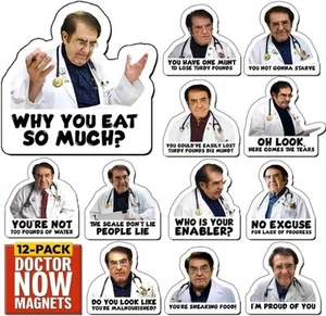 Pack of 12, Dr Now Magnets Fridge, Dr. Small, 12 - Black & White - Picture 1 of 7