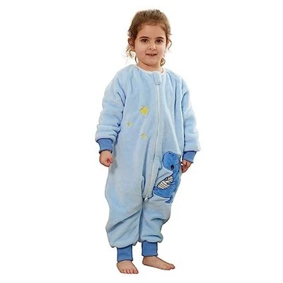  Saco de dormir de franela para bebé unisex pijama manga larga saco de dormir para otoño  Foto 1 de 4