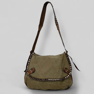 Bolso Bandolera Campomaggi Teodorano De Colección Lona Encerada Cuero Italia Foto 1 de 4