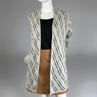 Nordstrom Rack Women's Argyle LT Grey Heather Open Front Cardigan Size S NWT! - Imagem 1 de 4