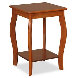 2-Tier Square End Table Narrow Sofa Side Nightstand w/ Wood Legs& Storage Shelf - Picture 1 of 8