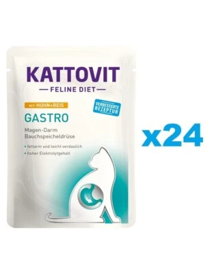 KATTOVIT Feline Diet Gastro Huhn + Reis 24 x 85 g - Bild 1 von 2