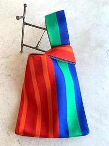 Tote Bag Heavy Knit Colorful Vertical Stripe roomy NEW - Picture 1 of 5