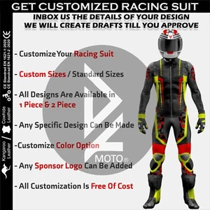 Custom Cowhide Leather Motorbike Motorcycle Racing Suit 1/2 Piece - Bild 1 von 3