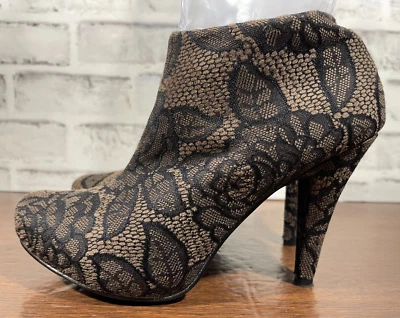 Call It Spring Stiletto Ankle Boots - Womens Size 7.5 - Brown Floral Print - Image 1 of 4