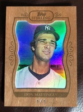 2008 TOPPS STERLING DON MATTINGLY CHERRY WOOD 1/1 YANKEES RARE