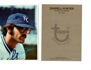 1980 DARRELL PORTER TOPPS BASEBALL LARGE CARD 5 x 7 KANSAS CITY ROYALS 39 of 60  - Picture 1 of 1