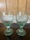 Vintage Libbey Chivalry Light Green 🔥Set Of 2🔥ANTIQUE Water Glass Goblet