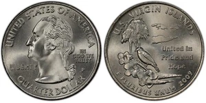 2009-P Estados y Territorios 25c / EE. UU. Virgen Is / Sin Circular / BU / GEMA - Imagen 1 de 3