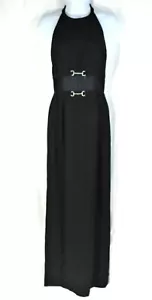 Papell Boutique Long Black Dress Formal Elegant Sleeveless Horse Bit Size 4 - Picture 1 of 9