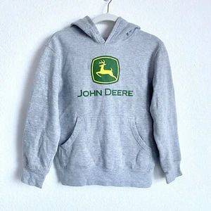 Kids John Deere Gray Pullover Hoodie With Kangaroo Pocket Size XL - Picture 1 of 11
